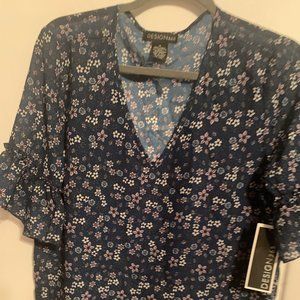 NWT DESIGN365 FLORAL BLOUSE SZ M